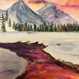 Original Jasper National park watercolor painting